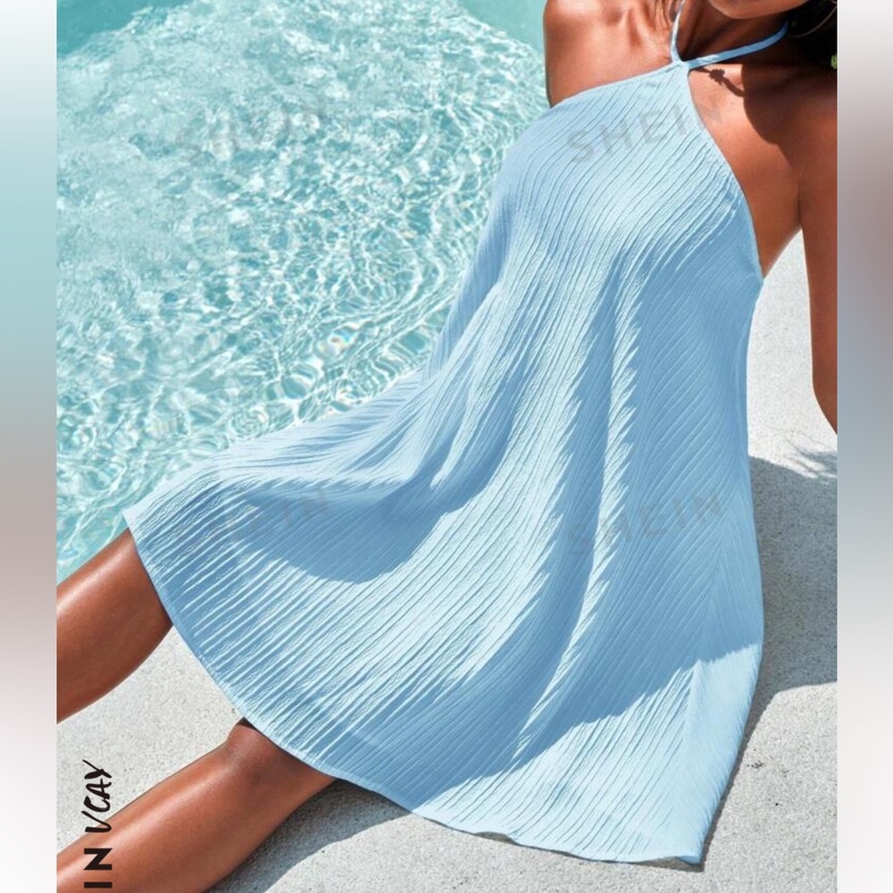 shein blue dress